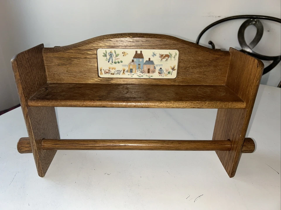 VTG International Heartland Wooden Wall Hang Paper Towel Holder & Shelf GoodWood - Image 2 of 4