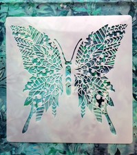 Detailed Pretty Filigree Butterfly Stencil For Painting On Wood , Canvas, Walls