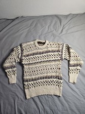 Vintage 80s Eddie Bauer Knit Sweater Mens Sz Large Abstract Colorful Heavyweight