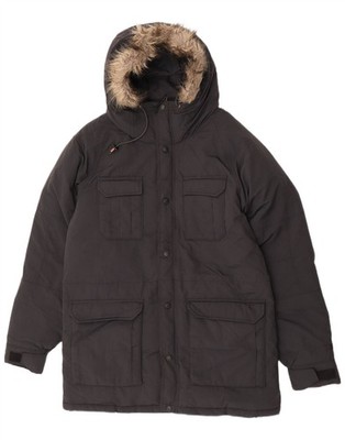 Levi's wattierte Herrenjacke mit Kapuze UK 38 Medium schwarz Polyamid CS01