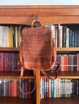 VILENCA HOLLAND Anthropologie Woven Leather Backpack Bag ND  display picture 2