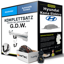 Für HYUNDAI Kona Elektro Typ SX2 Anhängerkupplung abnehmbar +eSatz 7pol uni 23-