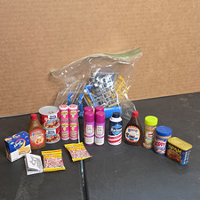 Miniature Pretend Play Mixed Grocery Lot  Accessories w/ Mini Shopping Carts