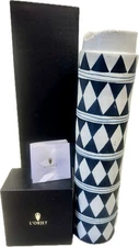 L'Objet Harlequin Black & White Tribal Diamond Collar Vase Original Box Retired