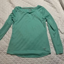 Reel Legends Freeline Green Size S Long Sleeve Performance Shirt Top Women’s