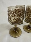Set of 8 Libbey Prado brown tawny scrollwork stemmed glasses — photo 2