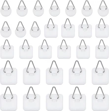30 Pcs Adhesive Picture Hanger, Hooks for Hanging White