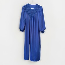 Shadowline Nightgown Womens Size Large Blue Full Length Vintage Lace