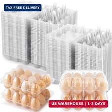 100 Packs Egg Cartons Cheap Bulk,Plastic for 12 Eggs,Clear Egg Cartons 3 * 4 Gri