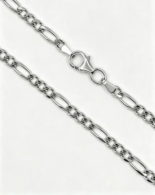 Figaroarmband 925 Silber rhodiniert 3mm 19cm, 20cm Neu