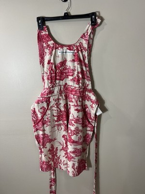 Williams Sonoma  White Red Toile De Jouy Apron Delights Of The Seasons
