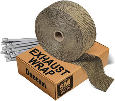 Exhaust Heat Wrap Roll 2''X16.5' Titanium Muffler Exhaust Pipe Motorcycle Car