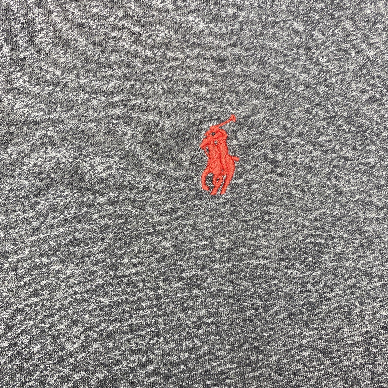 Polo Ralph Lauren Uomo XL Personalizzata Fit Girocollo T Shirt Grigio Scuro Rosso Pony