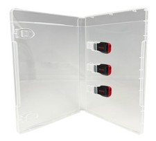 PREMIUM SUPER Clear Triple USB 3 Flash Drive Cases 14MM Lot