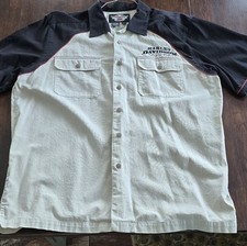 Harley Davidson Button Down Shirt Mechanics Shirt Size XL heavy Cotton