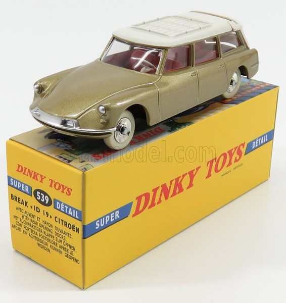 Dinky Atlas 1/43 Modellauto Statisch Citroen ID19 Break 1965 Gold Elfenbein-image