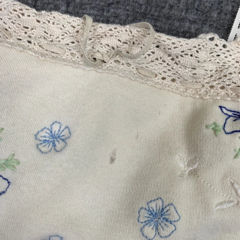 Vintage Express Lace Camisole Babydoll Top Womens Small White Floral Y2K - Image 2 of 4