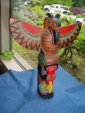 OLD NW COAST TSIMSHIAN INDIAN TOTEM POLE METLAKATLA ALASKA
