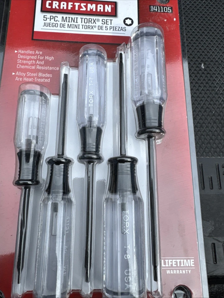 Sears Craftsman USA Nos 5pc Mini Torx Screwdriver Set Rare USA 41105 - Image 4 of 4