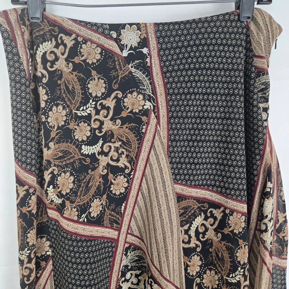 复古 Emma James 女式 12 码波西米亚拼布长裙 Y2K 手帕下摆 — 第 3/4 张图片