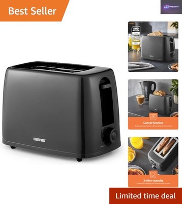 Schwarzer 650 W Toaster: 6 Bräunungseinstellungen & Abbruchfunktion für perfekten Toast