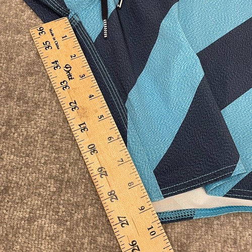 Volcom Board Shorts Mens 34 Striped Blue Mod Tech Pockets Drawstring Swim NEW - Picture 8 of 11