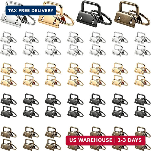 60 Pcs 1 Inch Key Fob Hardware Set, 4 Colors Wristlet Clasp with Split ...