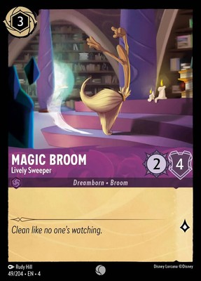 4x Magic Broom - Lively Sweeper - 49/204 - Common NM-Mint Disney Lorcana: Ursula