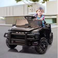 12V Licensed RAM Pickup Kids Ride-On Truck Remote Control 3 Speeds All-Terrain