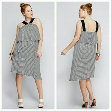 Lane Bryant Dress Size 18/20 Black White Striped NWT