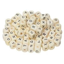 100PCS Wooden Letter Beads Square Alphabet Beads Wood Cube Letters for Bracel...