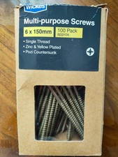 80x Multi-purpose screws, pozi, zinc plated, 6x150mm