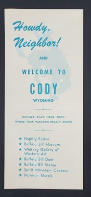 1950s Cody WY Wyoming Buffalo Bill Museum Whitney Spirit Vintage Travel Brochure