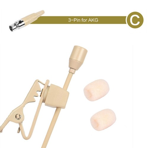 Beige Lavalier Lapel Clip Microphone 3.5mm 3Pin/4Pin XLR For-Shure Wireless?# - Picture 9 of 40