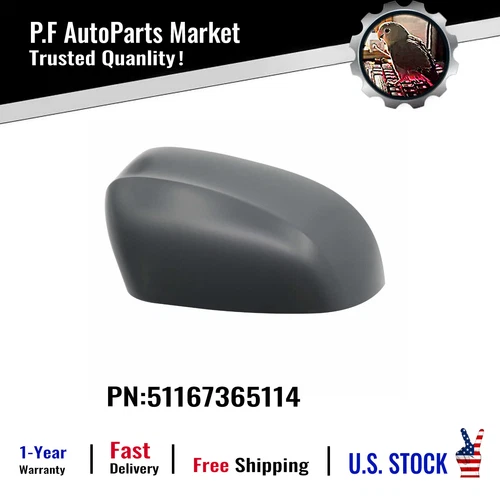 Right Side Mirror Cover Fit for BMW X3 X4 X5 X6 F15 F16 F26 E82 2015-2018 Black