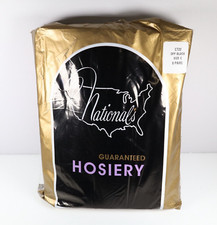 VTG Nationals Hosiery Pantyhose Flat Tummy Off Black Size C 6 Pack New Nylon CT2