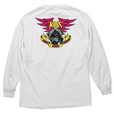 Santa Monica Airlines Natas Kaupas PANTHER LONG SLEEVE Skateboard T Shirt WHITE