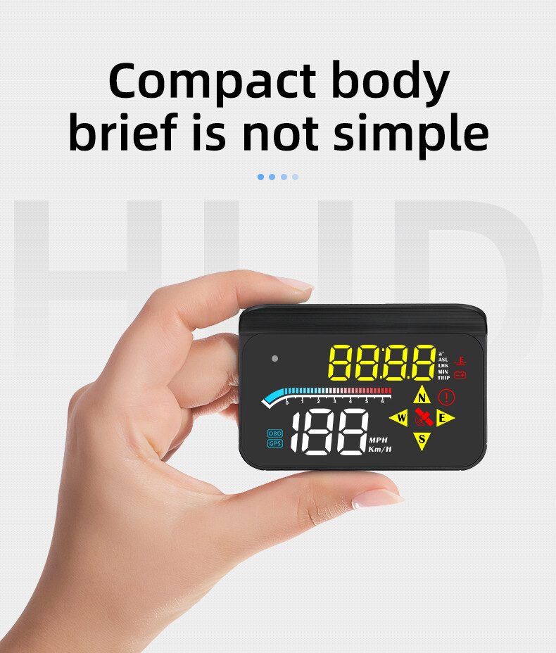 OBD2 HUD Head Up Display Speedometer with MPH KMH Warning Alarm