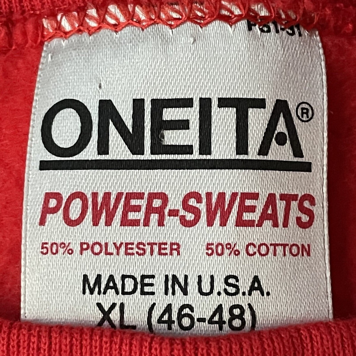 Vintage Oneita Deadstock 90s Sweatshirt Red XL Made In USA Vintage Oneita Deadstock 90s Sweatshirt Red XL Made In USA