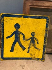 panneau signalisation tôle pieton enfant deco loft vintage atelier industrielle