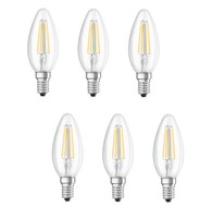 6X Osram Led Base Classic B 40 Kerze Kaltweiß 4W = 40W E14 Eek:G (Spektrum A-G)