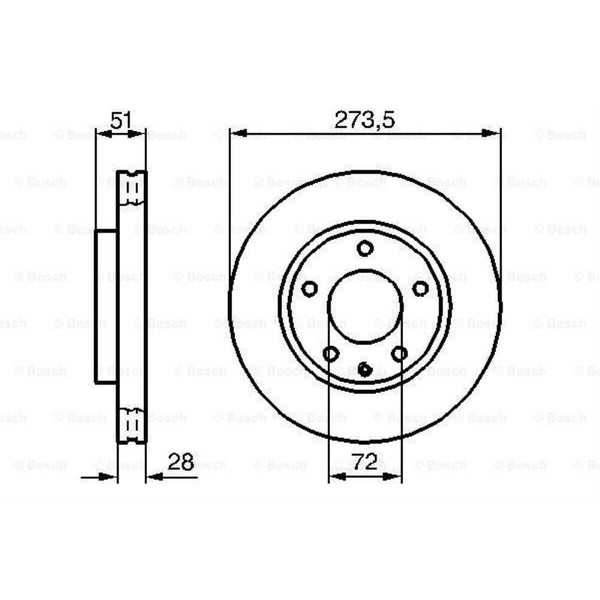 Bosch 2X Bremsscheibe Vorne 274 BelüFtet InnenbelüFtet FüR Mazda Mpv Ii-image
