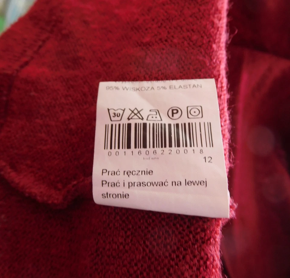 Branco Umstands Strickjacke Schwangerschaft Wasserfallkragen Gr. M Rot - Bild 4 von 4