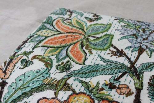 Handgenähte Kantha Quilt Double Size Bettlaken Indische Steppdecke Tagesdecke - Bild 2 von 4