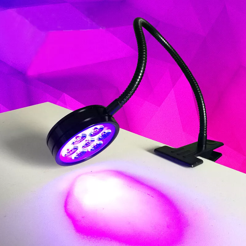 7W UV LED Spotlight Black Light Ultra Violet Clamp Clip on Lamp Plug in 395nm
