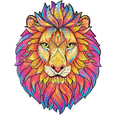 Unidragon Wooden Jigsaw Puzzles ''Mysterious Lion'' Wooden Puzzles Animals - M