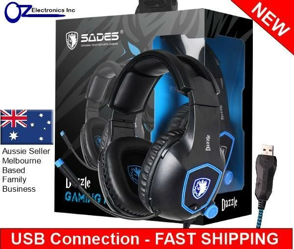 SADES Dazzle USB PC Gaming Headset Headphones 7.1 Surround Sound Noise Reduction - Image 2 of 4