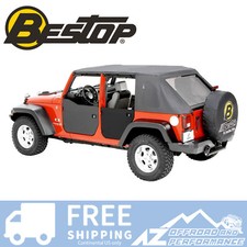 Bestop Rear Soft Half Doors Black Diamond For 07-18 Jeep Wrangler Jk 4 Door