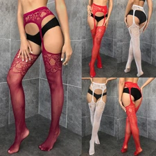 Womens Fishnet Thigh-High Stockings Tights Suspender Pantyhose Stocking Hosiery