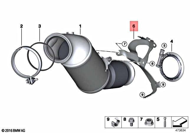 Genuine BMW F22 F23 F30 F31 Holder Catalytic Converter Near Engine 